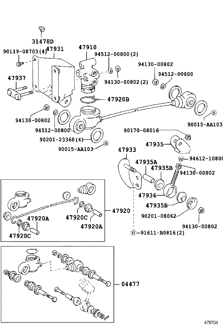 44590-36040 BRACKET ASSY, BRAKE ACTUATOR product image