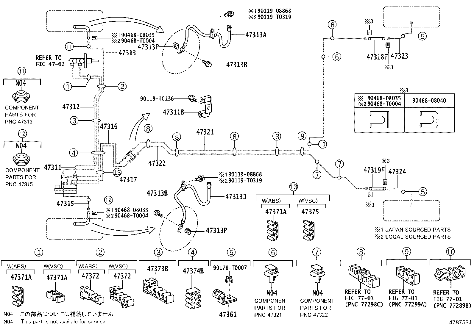 Toyota 90949-01D83 CLAMP, BRAKE TUBE, NO.3