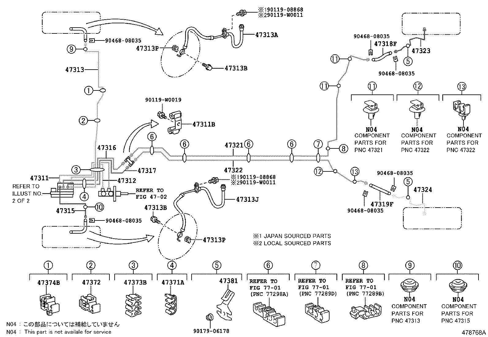 Toyota 90949-01D92 CLAMP, BRAKE TUBE, NO.1