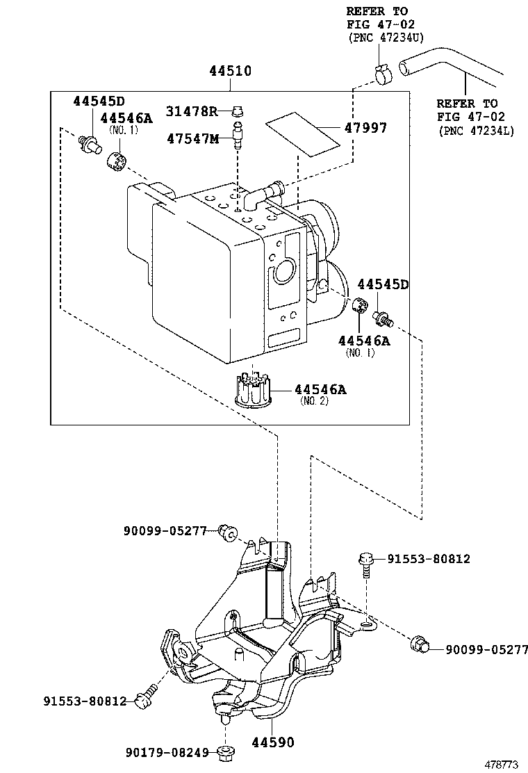47311-53140 TUBE, FRONT BRAKE, NO.1 product image
