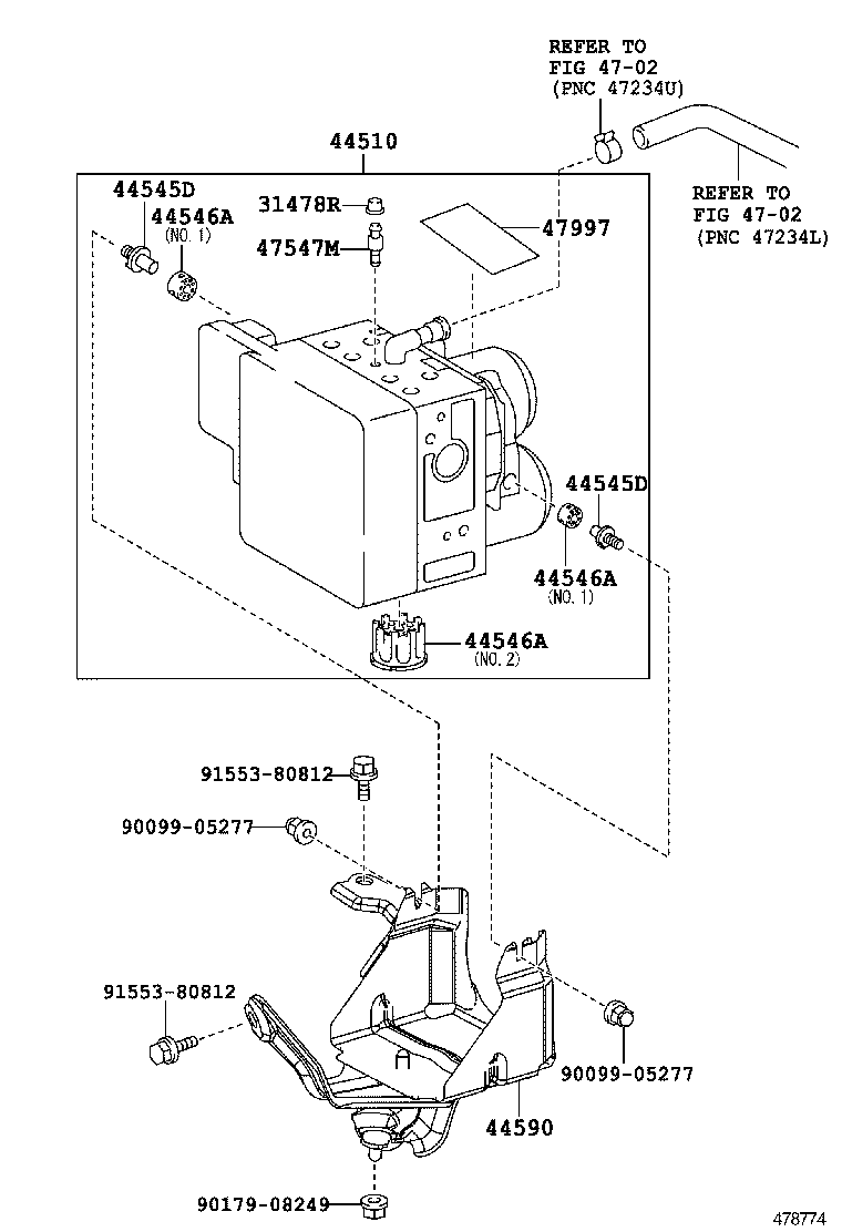 47311-53140 TUBE, FRONT BRAKE, NO.1 product image