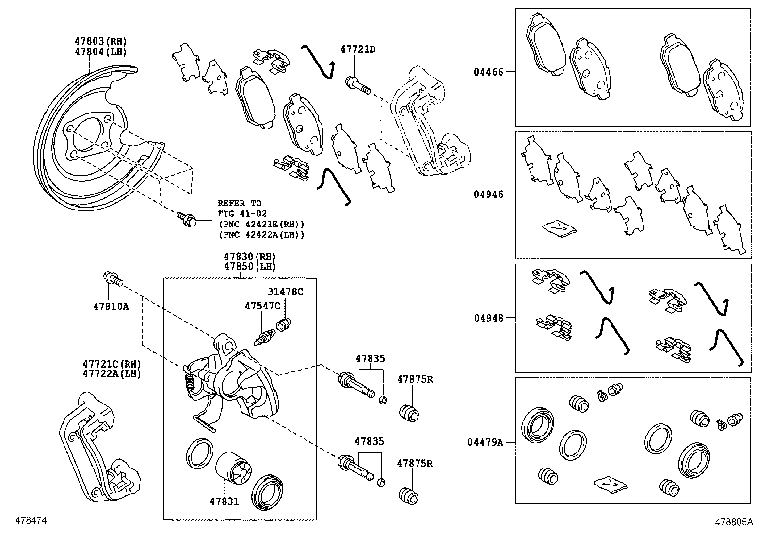 04466-47080 PAD KIT, DISC BRAKE, REAR product image