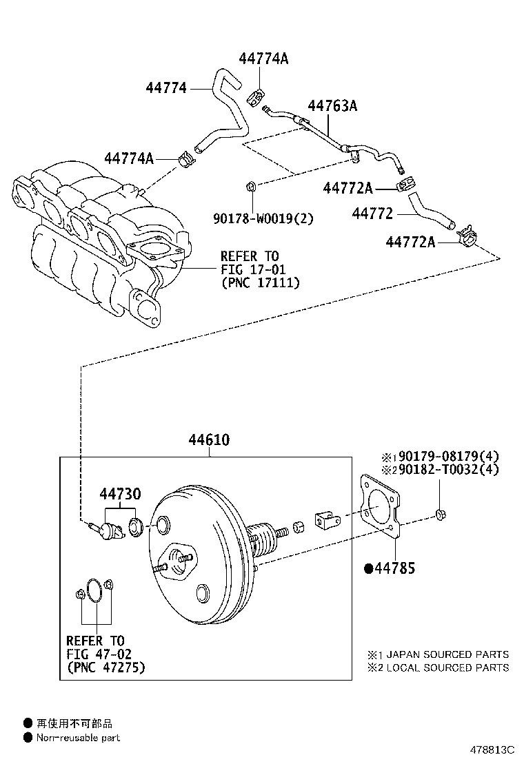 44772-12701 HOSE, CHECK VALVE TO CONNECTOR TUBE product image