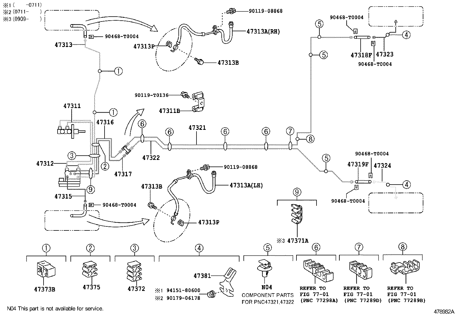 47311-0D210 TUBE, FRONT BRAKE, NO.1 product image