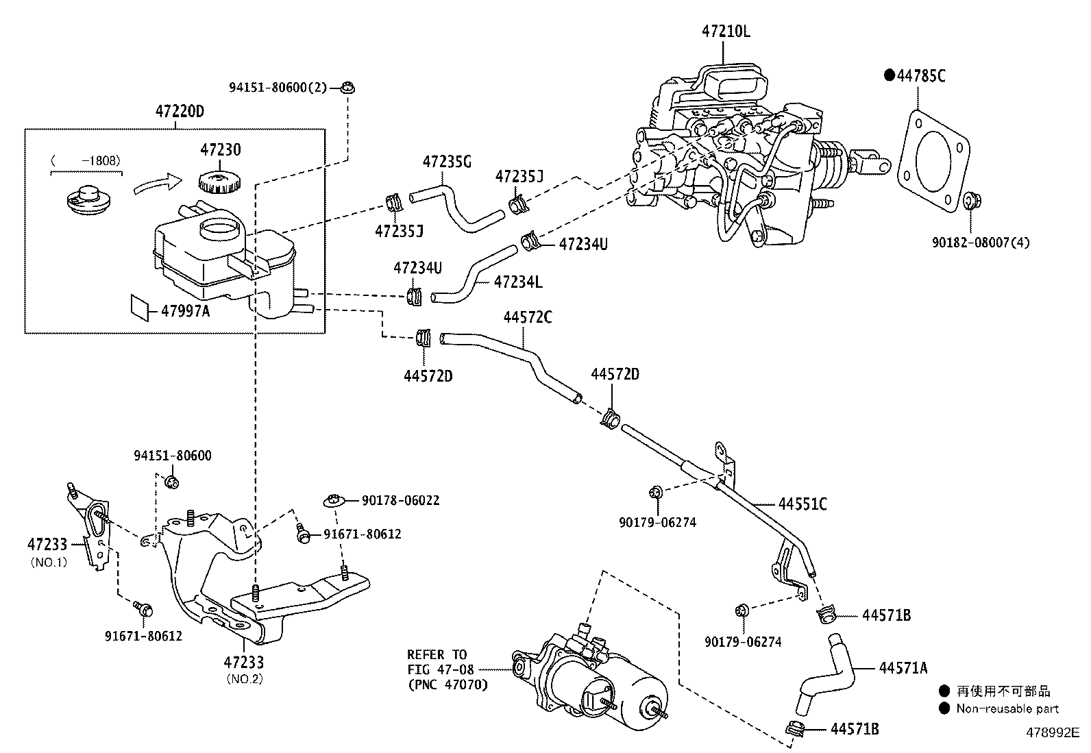 47230-47110 CAP ASSY, BRAKE MASTER CYLINDER RESERVOIR FILLER product image