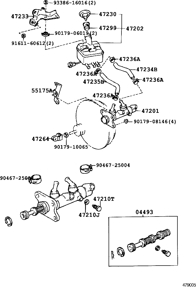 47201-28320 CYLINDER SUB-ASSY, BRAKE MASTER product image