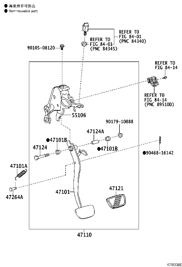 47110-12440 SUPPORT ASSY, BRAKE PEDAL product image