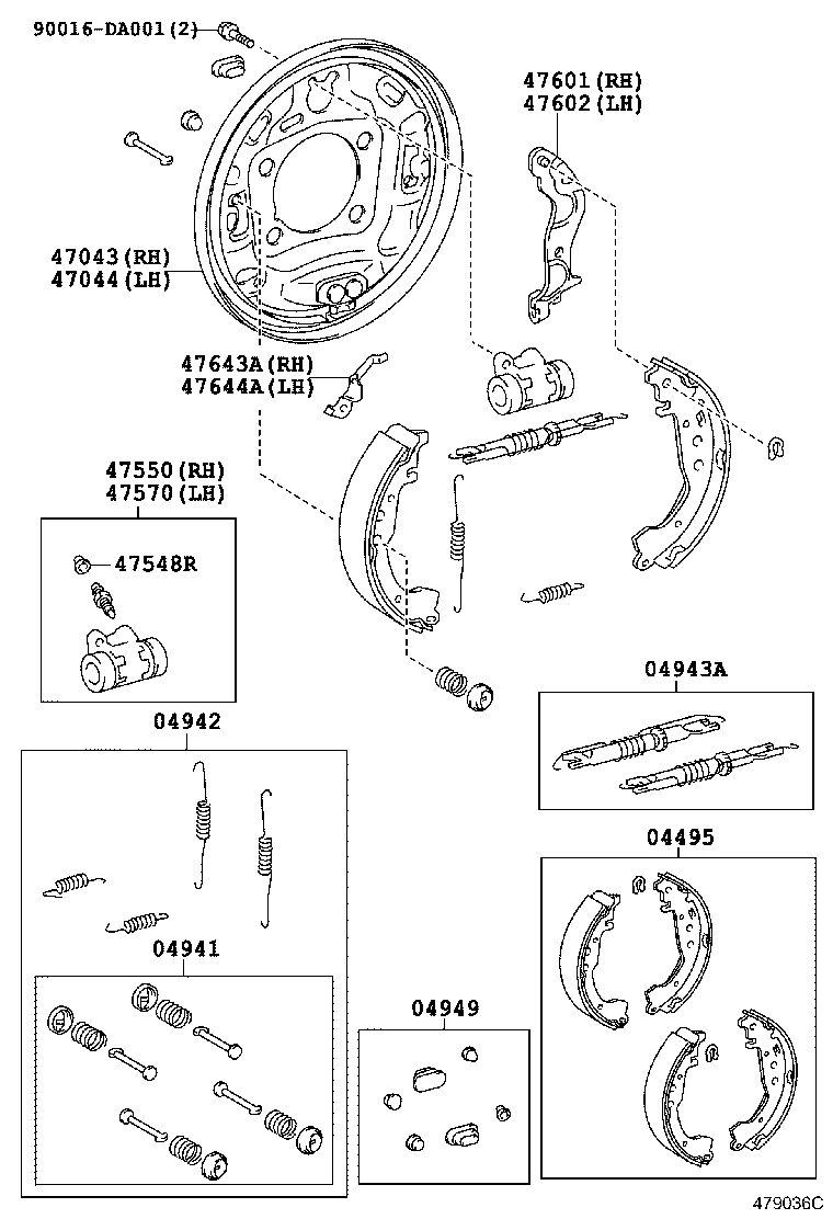 04495-0D081 SHOE KIT, REAR BRAKE product image