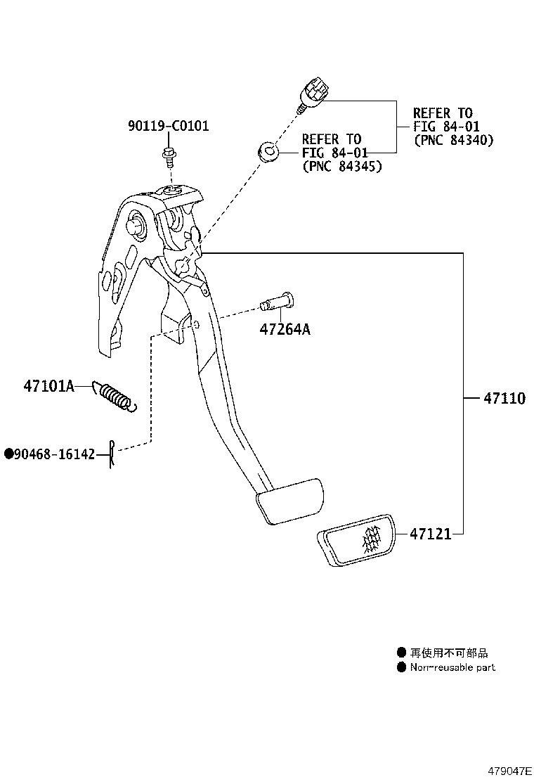 47110-0D320 SUPPORT ASSY, BRAKE PEDAL product image