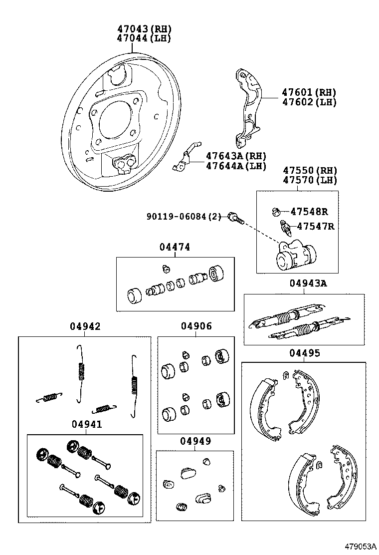 Toyota 04495-52170 SHOE KIT, REAR BRAKE