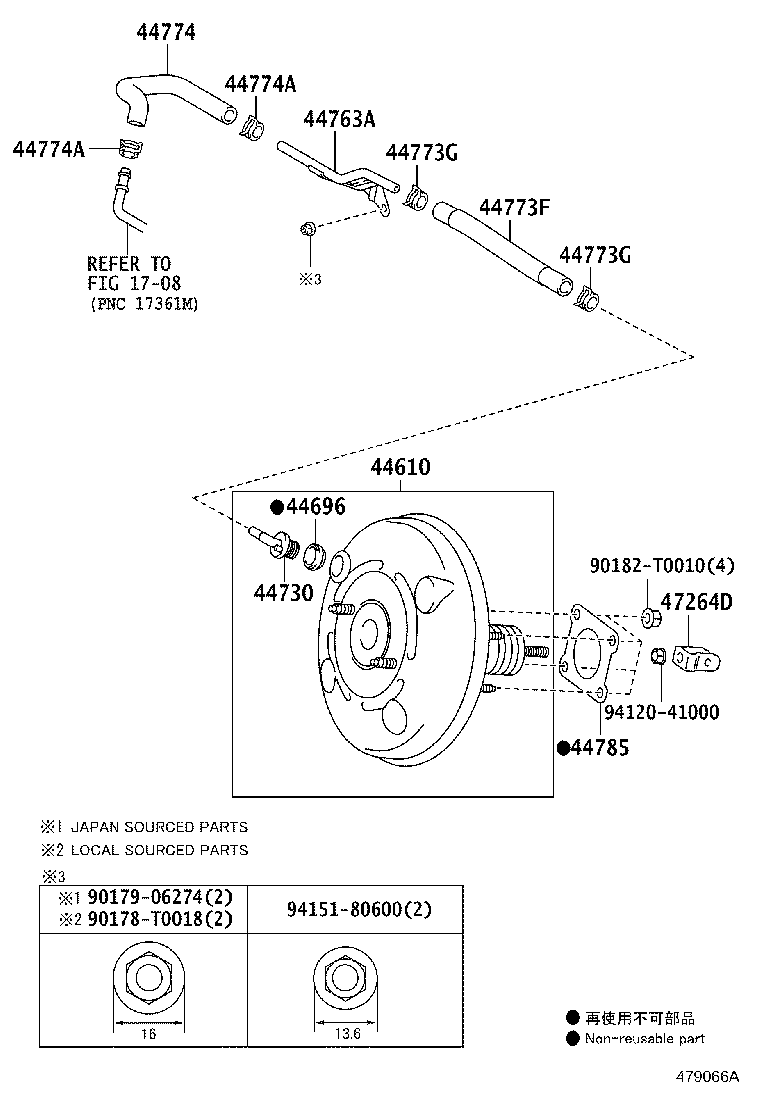 44763-02190 TUBE, HOSE TO HOSE, NO.1 product image