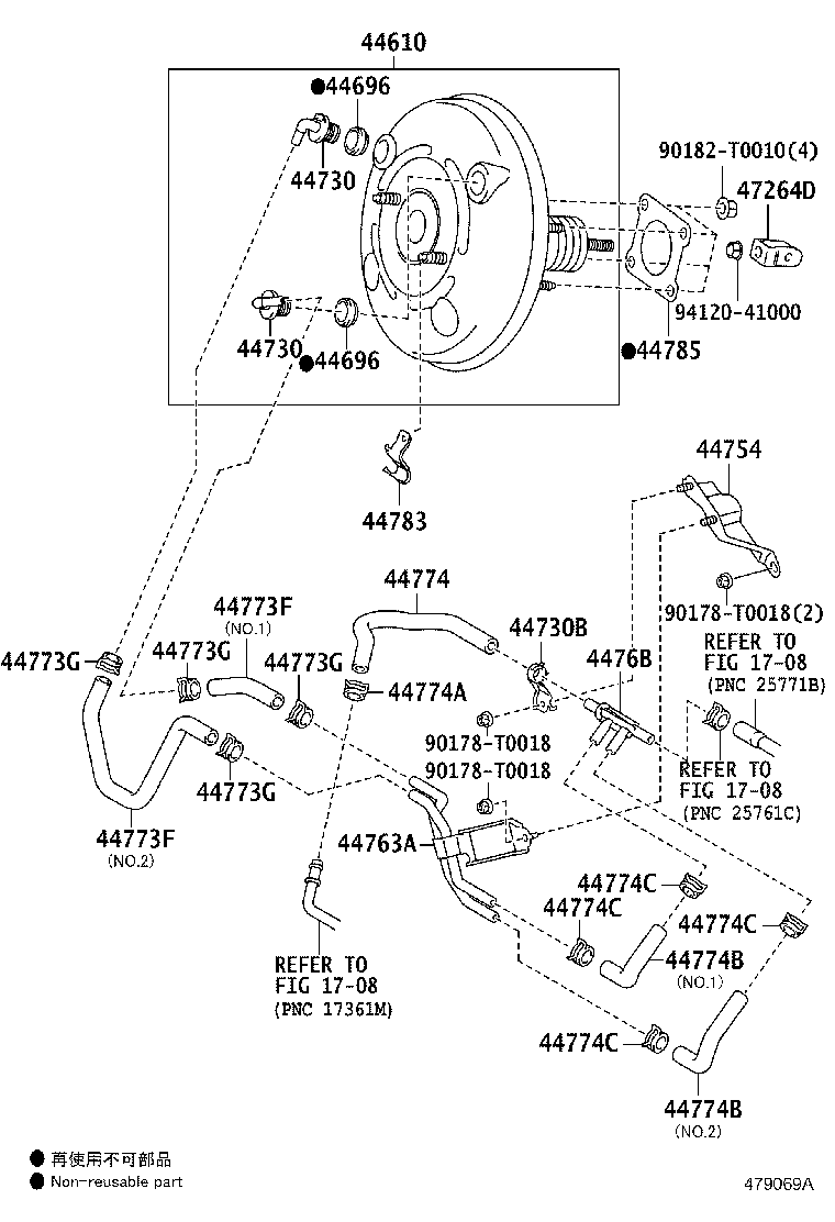 44763-02190 TUBE, HOSE TO HOSE, NO.1 product image