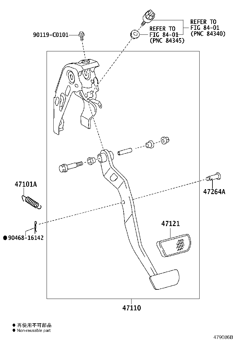 47110-0D340 SUPPORT ASSY, BRAKE PEDAL product image