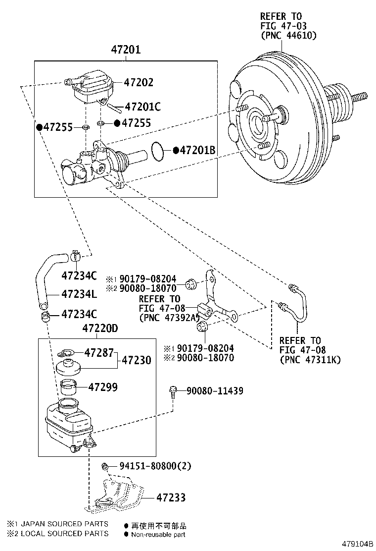 47201-0E060 CYLINDER SUB-ASSY, BRAKE MASTER product image