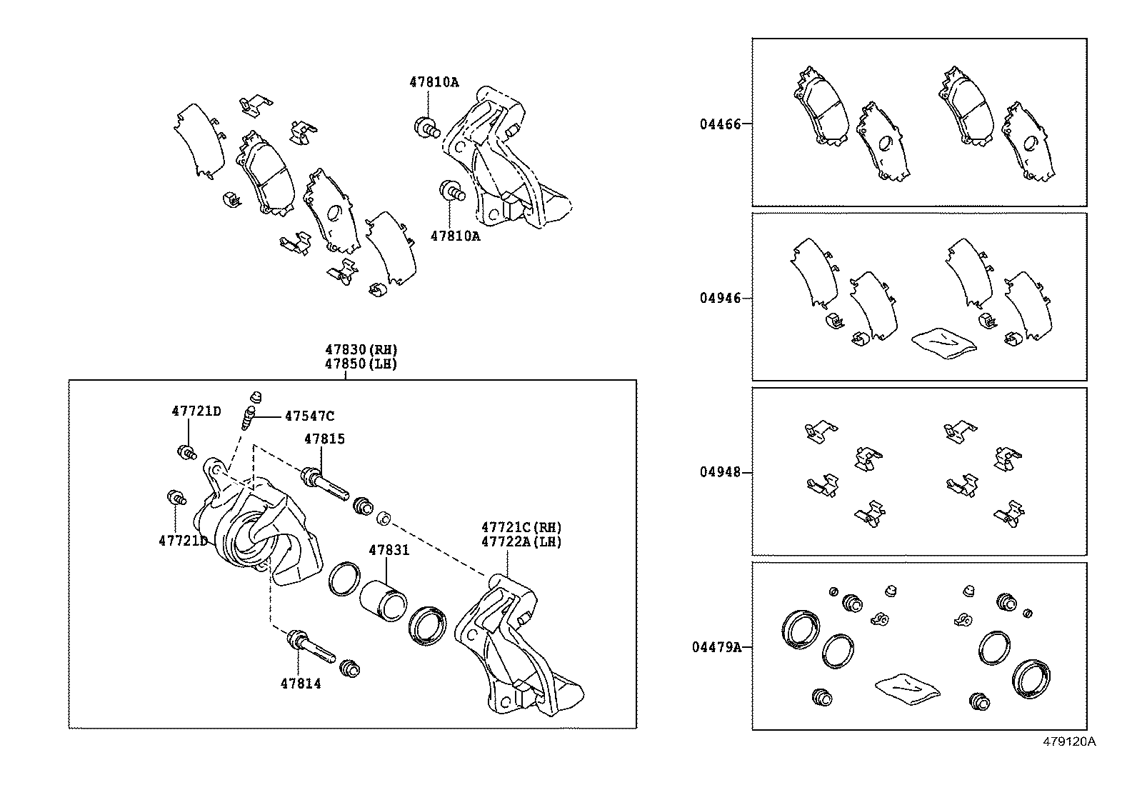 Toyota 04479-0E060 CYLINDER KIT, DISC BRAKE, REAR