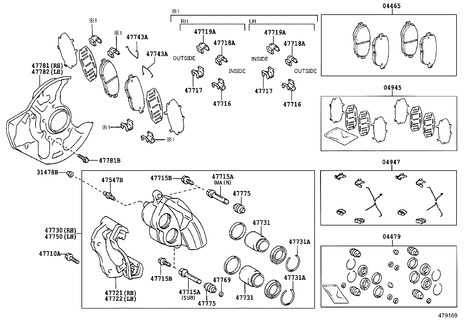 04465-30270 PAD KIT, DISC BRAKE, FRONT product image