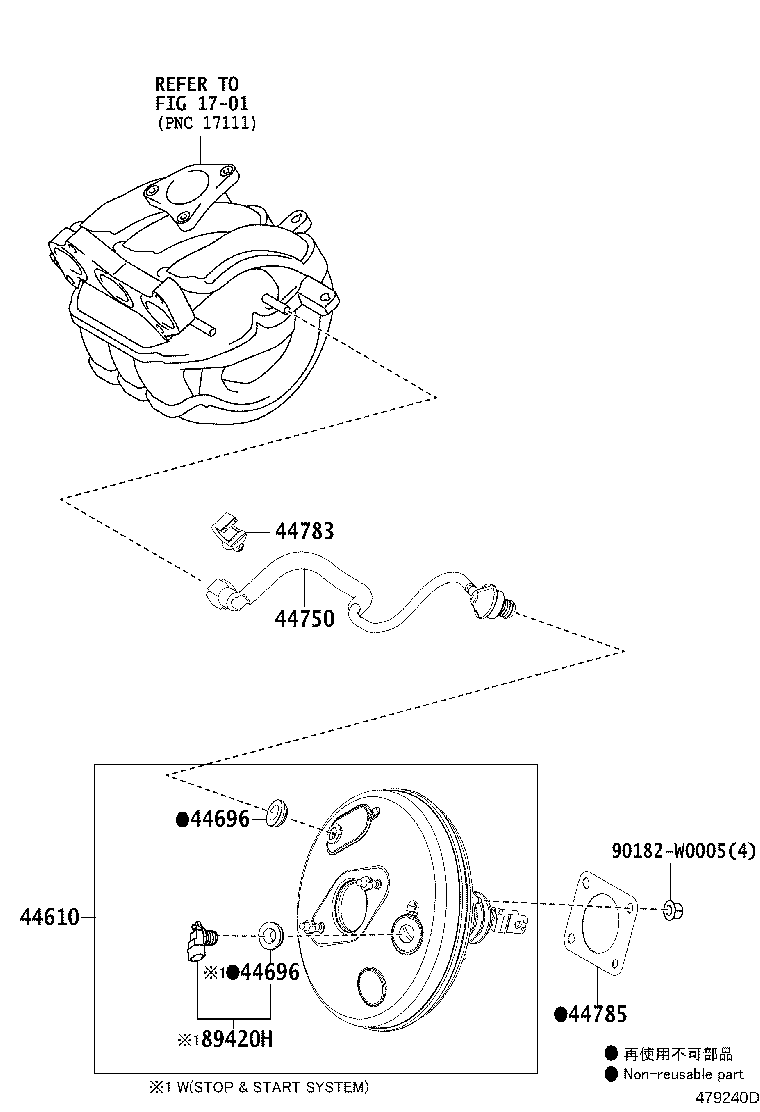 44783-YV010 CLAMP, VACUUM HOSE product image