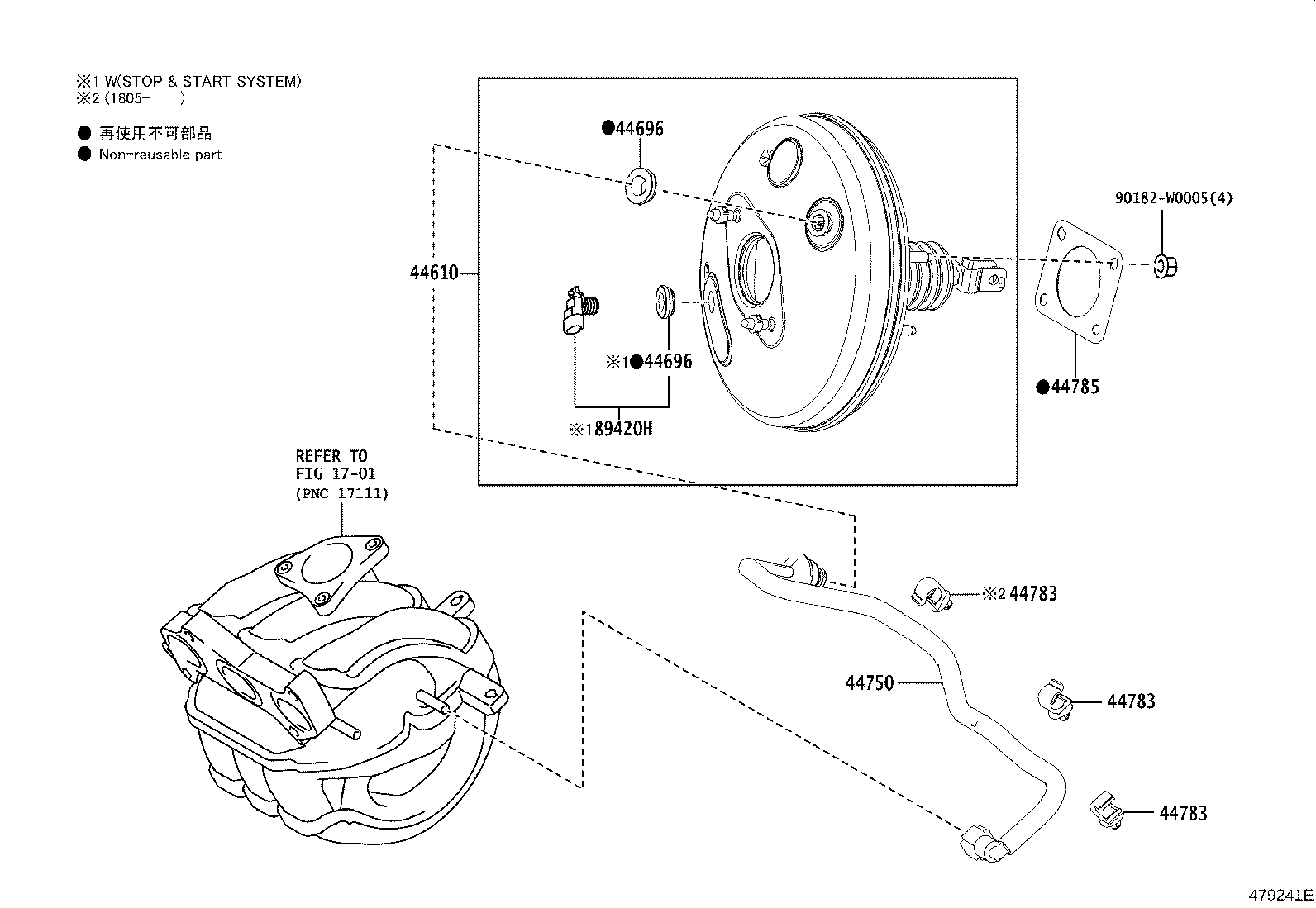44783-YV010 CLAMP, VACUUM HOSE product image