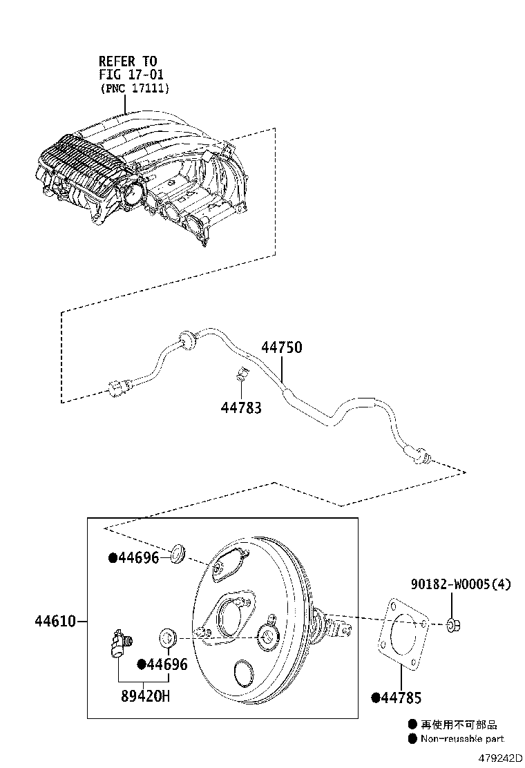 44783-YV010 CLAMP, VACUUM HOSE product image
