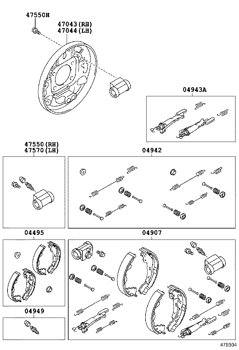 04907-0H040 FITTING KIT, REAR DRUM BRAKE product image