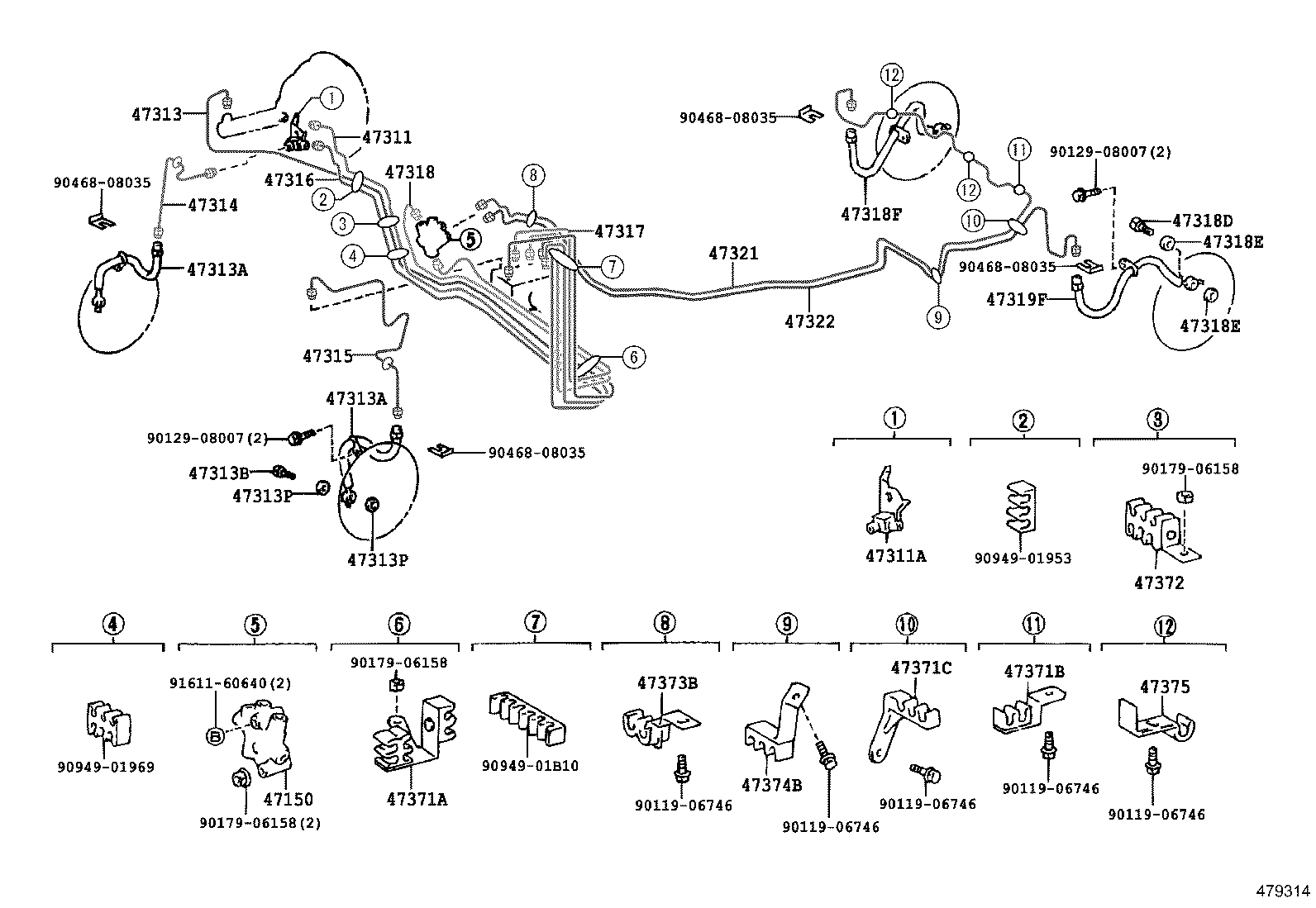 44592-21010 BRACKET, BRAKE ACTUATOR, NO.2 product image
