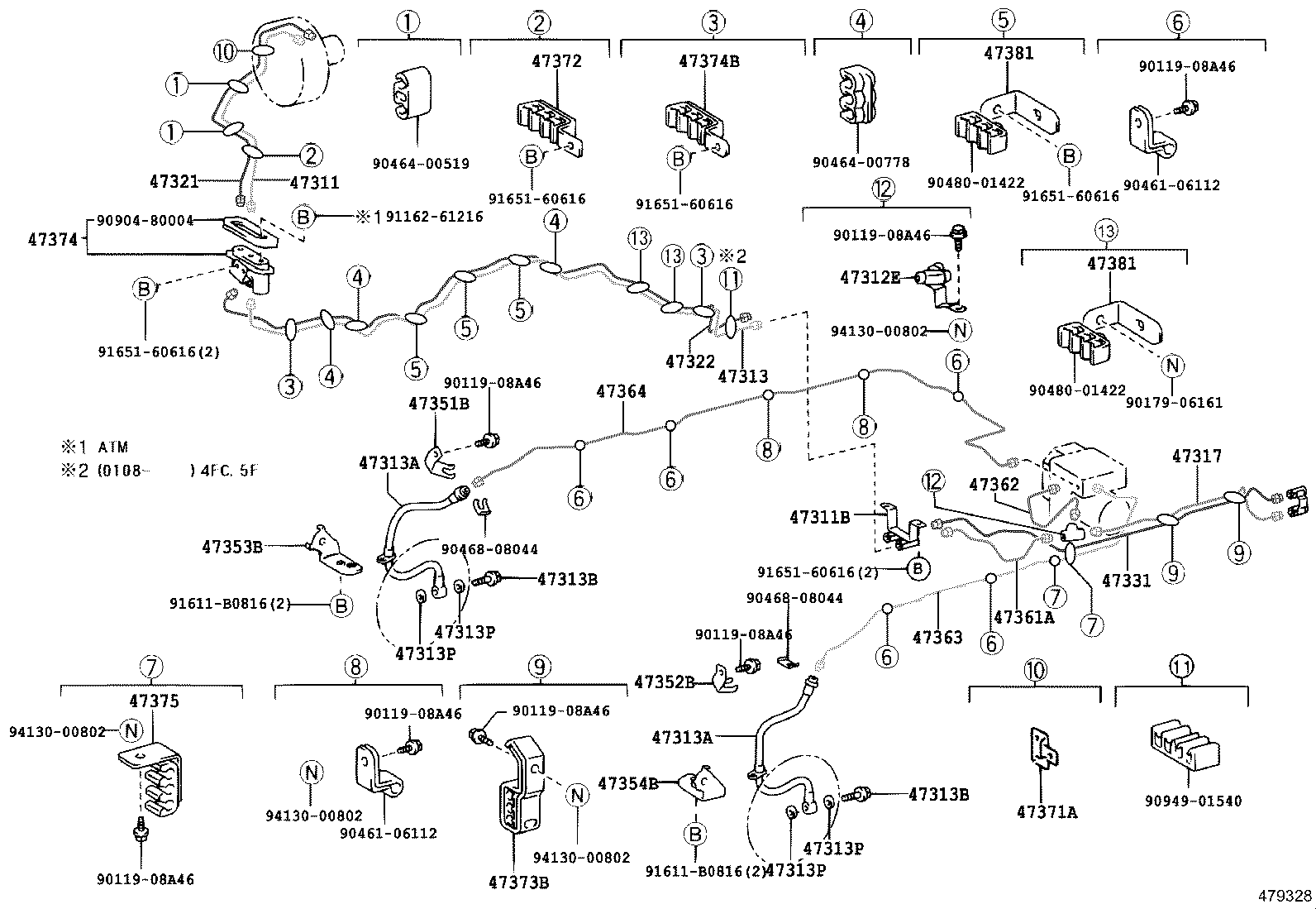 44591-36010 BRACKET, BRAKE ACTUATOR, NO.1 product image