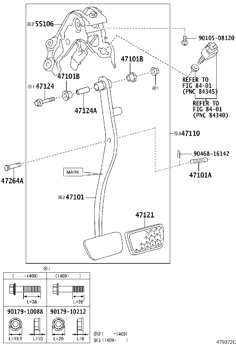47101-52231 PEDAL SUB-ASSY, BRAKE product image