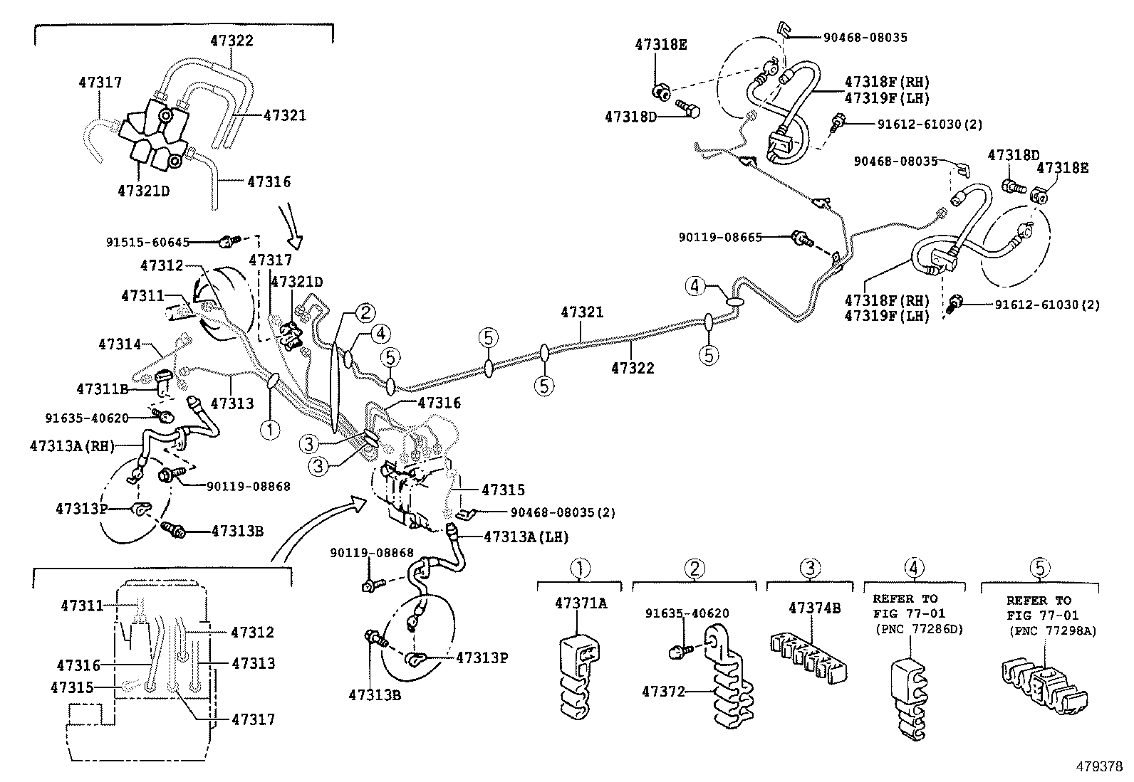 47315-52100 TUBE, FRONT BRAKE, NO.5 product image