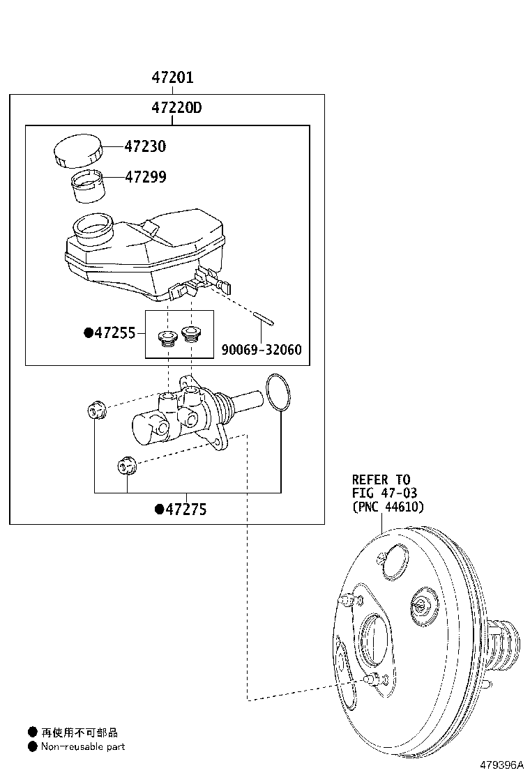47201-09770 CYLINDER SUB-ASSY, BRAKE MASTER product image