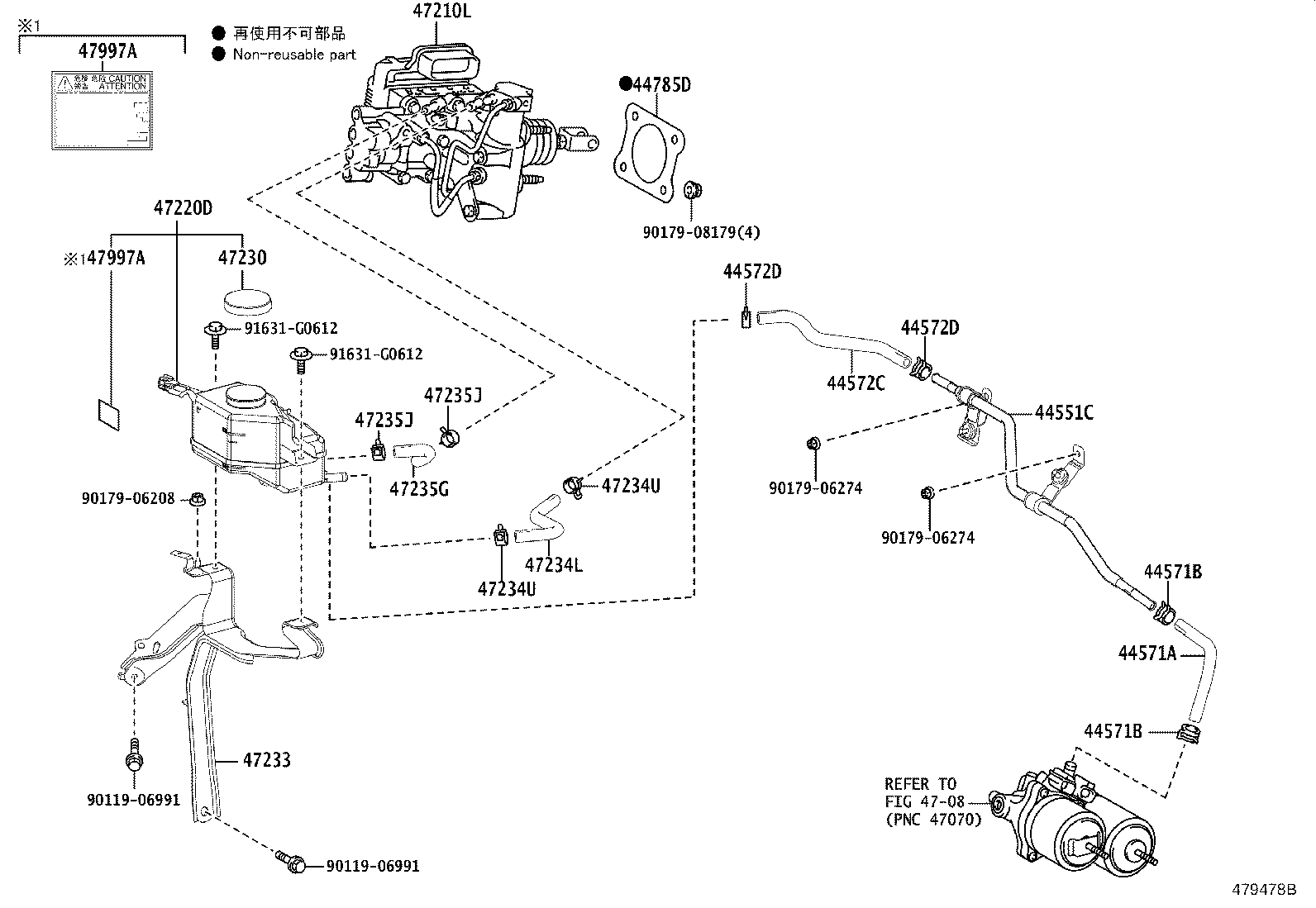 44571-48100 HOSE, BRAKE ACTUATOR, NO.1 product image
