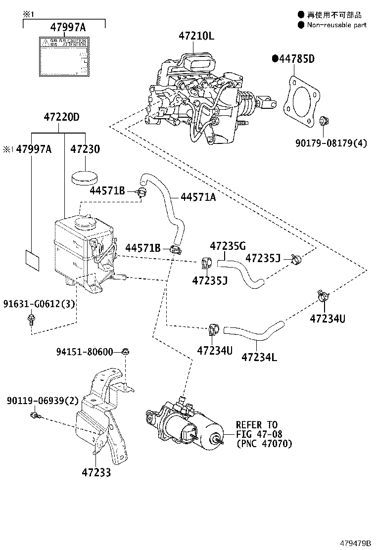 Toyota 47050-78121 BRAKE BOOSTER ASSY, W/MASTER CYLINDER
