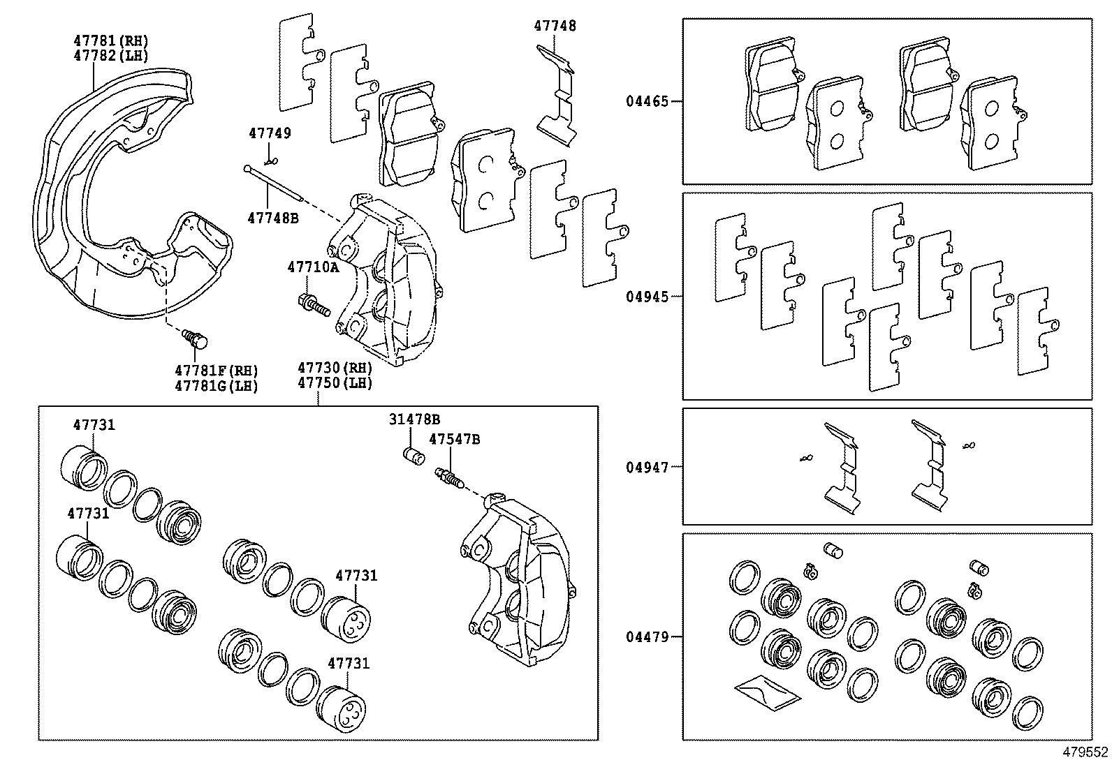 47730-30560 CYLINDER ASSY, FRONT DISC BRAKE, RH product image