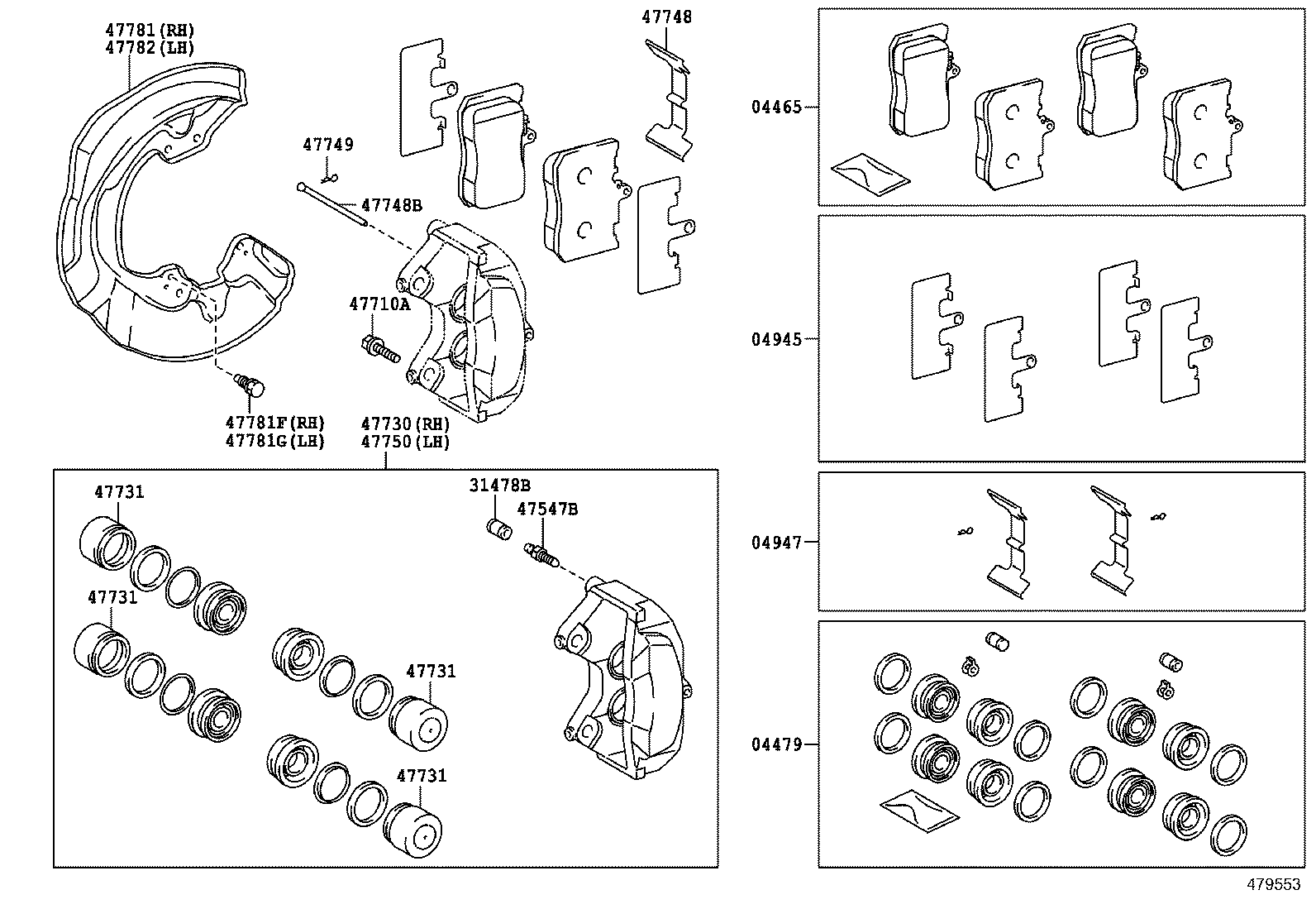 47730-30560 CYLINDER ASSY, FRONT DISC BRAKE, RH product image