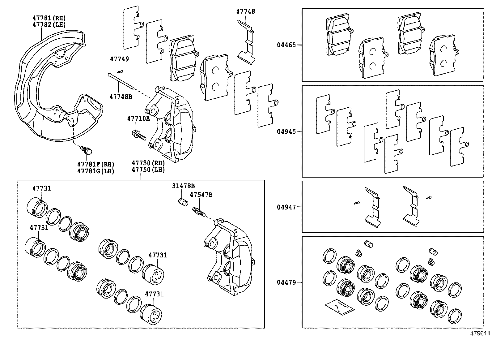 47730-24150 CYLINDER ASSY, FRONT DISC BRAKE, RH product image