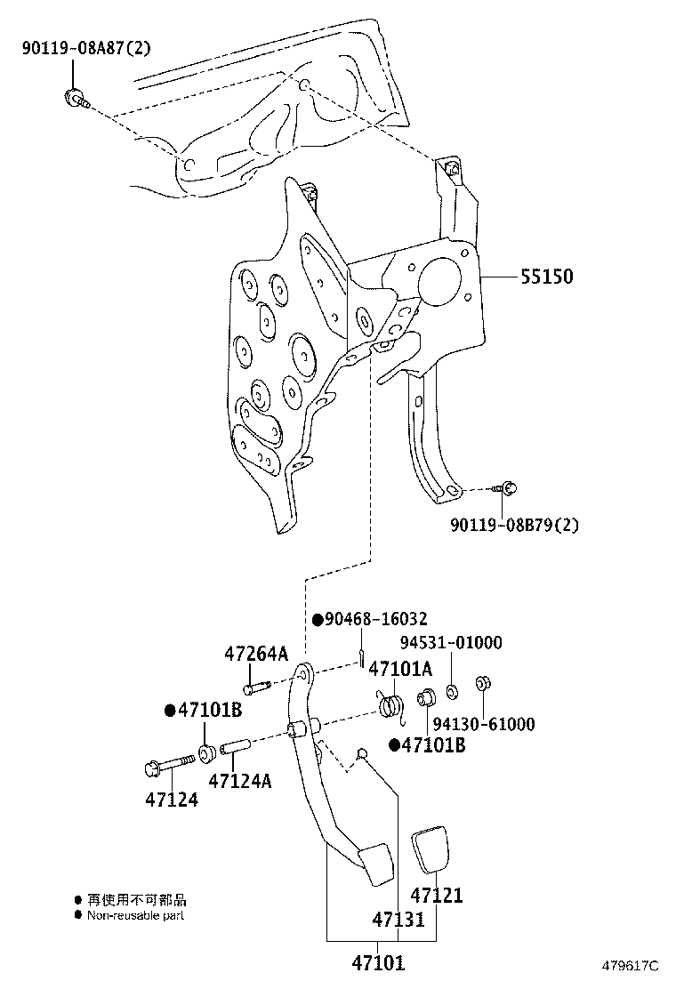 55150-37460 BRACKET ASSY, PEDAL product image