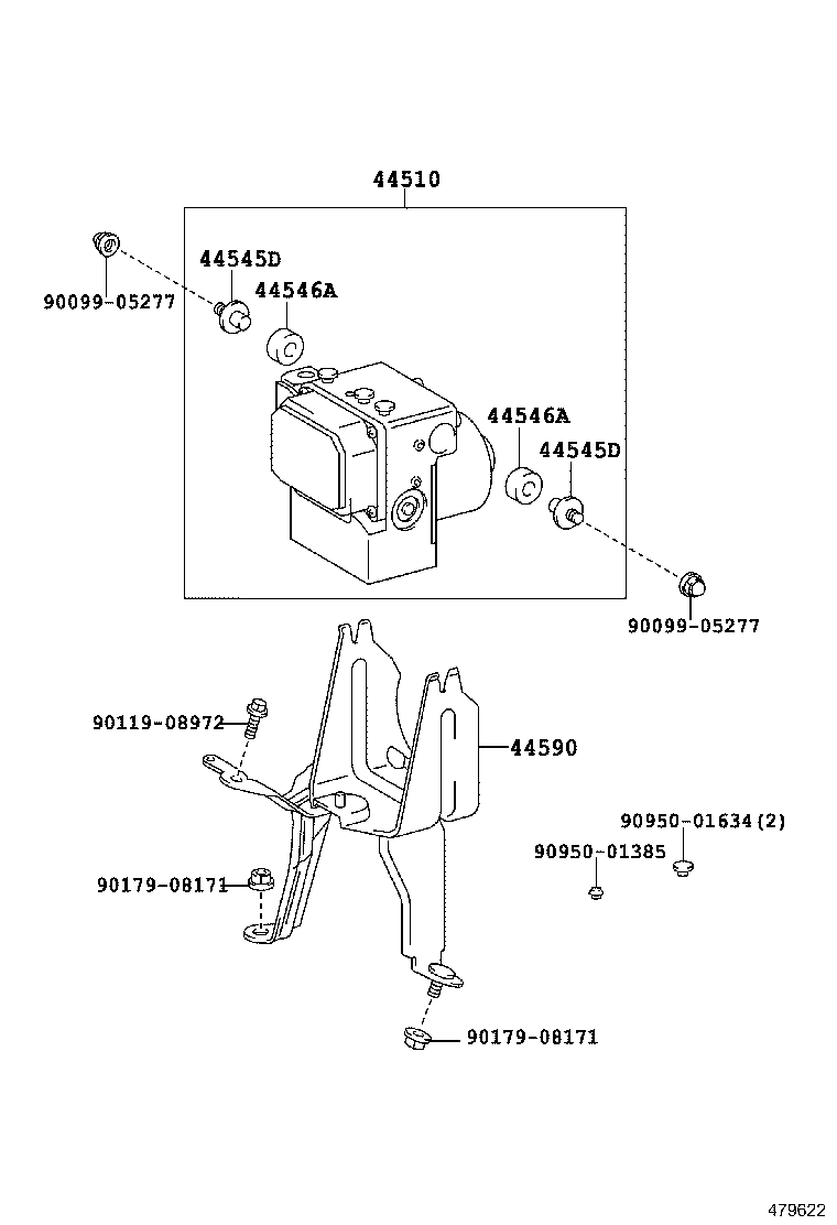 44590-14040 BRACKET ASSY, BRAKE ACTUATOR product image