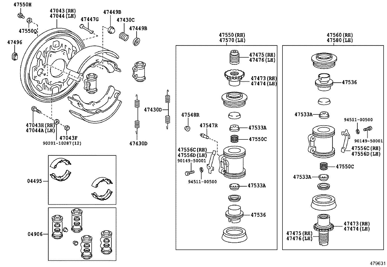 04494-25040 SHOE KIT, REAR BRAKE product image