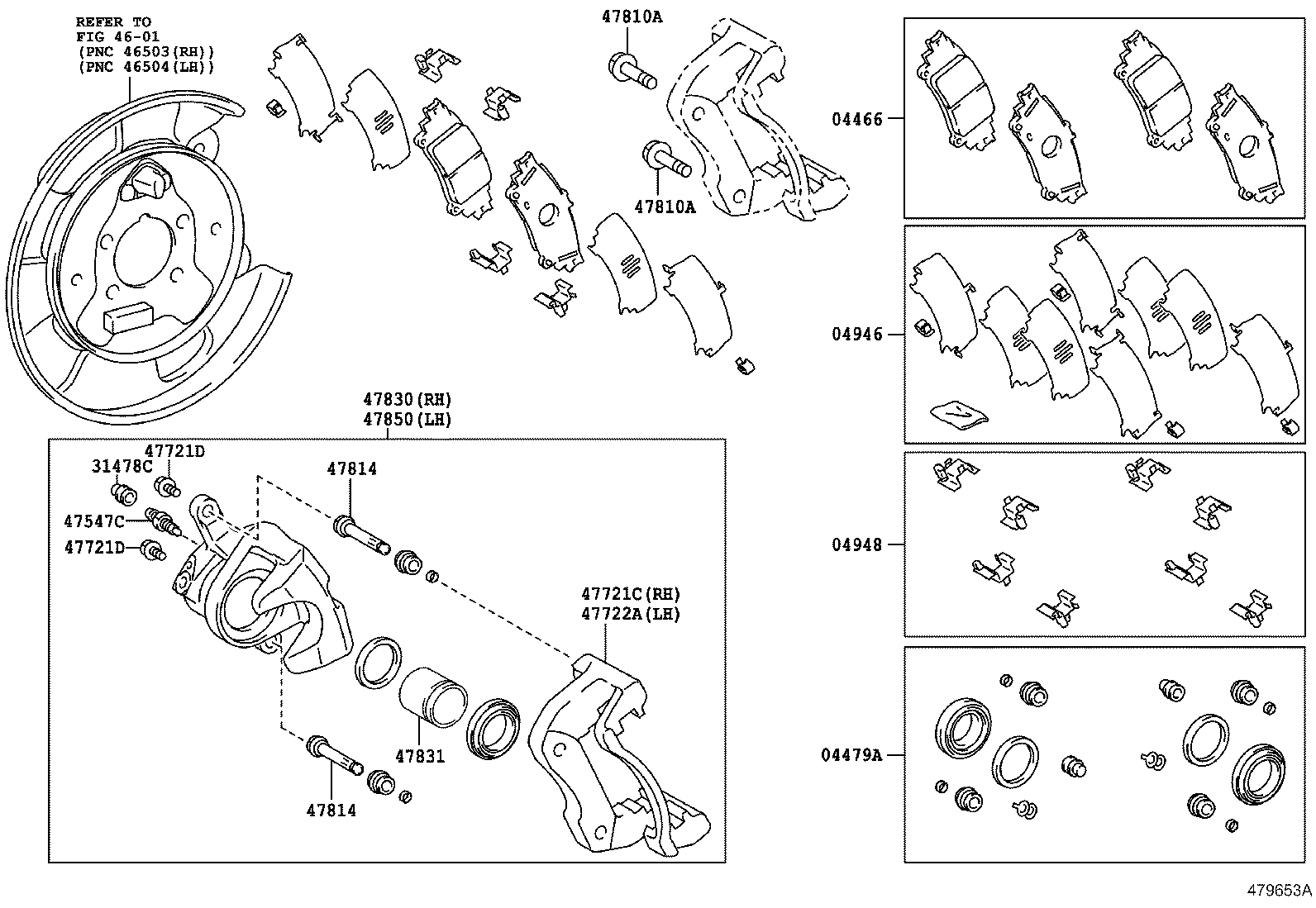 Toyota 04479-47140 CYLINDER KIT, DISC BRAKE, REAR