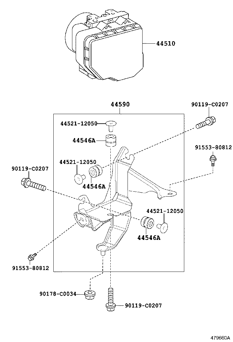 44590-0N040 BRACKET ASSY, BRAKE ACTUATOR product image