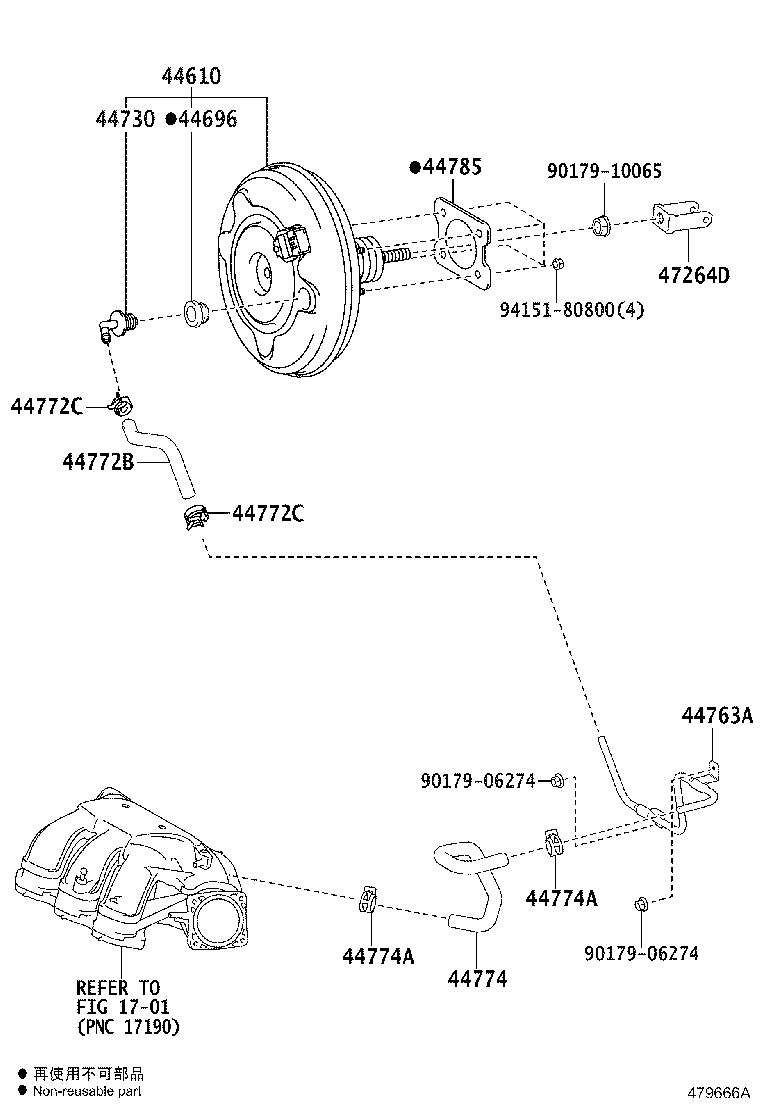 44772-58040 HOSE, CHECK VALVE TO BRAKE BOOSTER product image