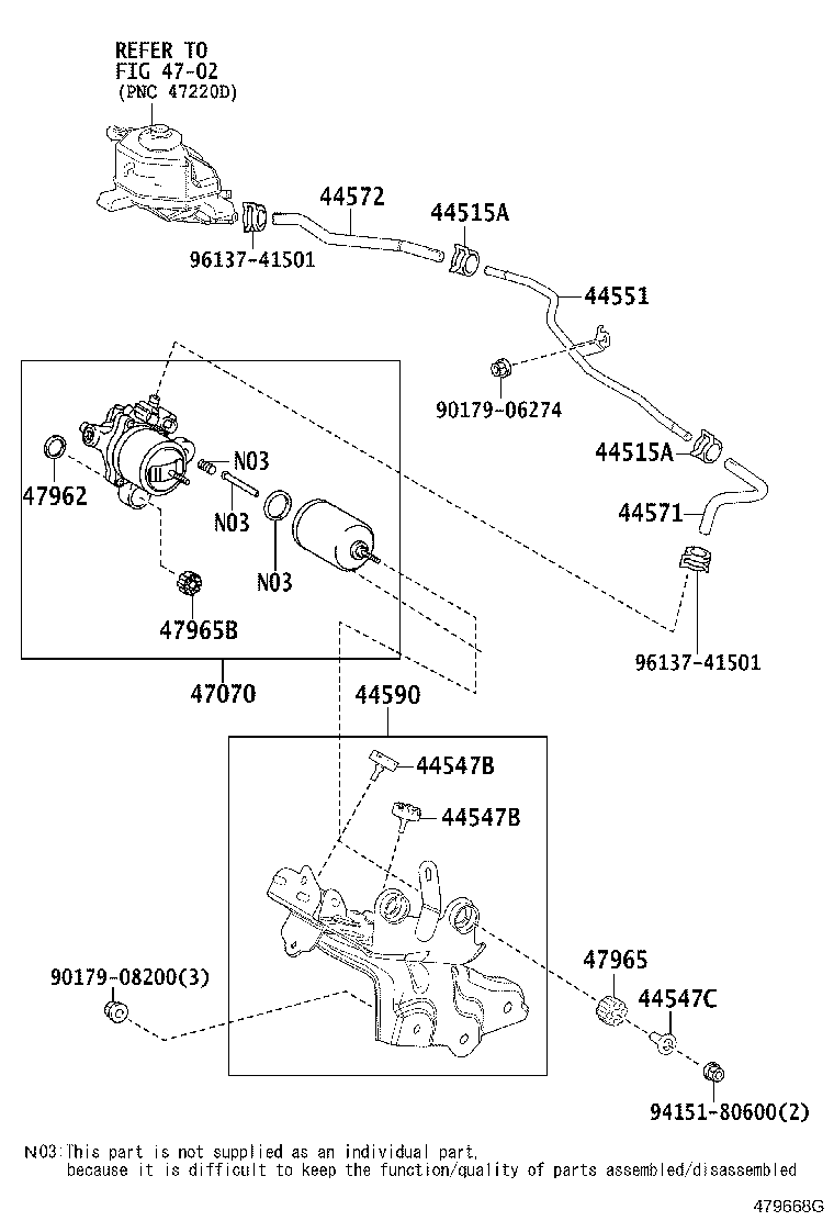 44572-75010 HOSE, BRAKE ACTUATOR, NO.2 product image