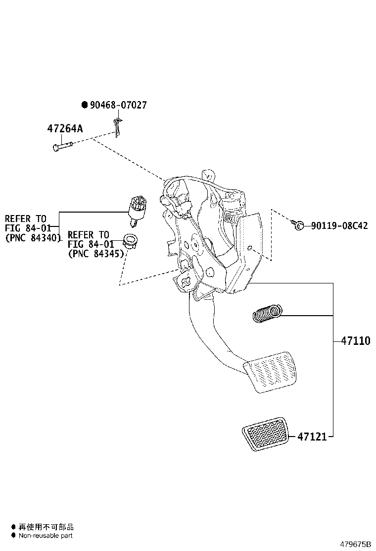 47110-58100 SUPPORT ASSY, BRAKE PEDAL product image