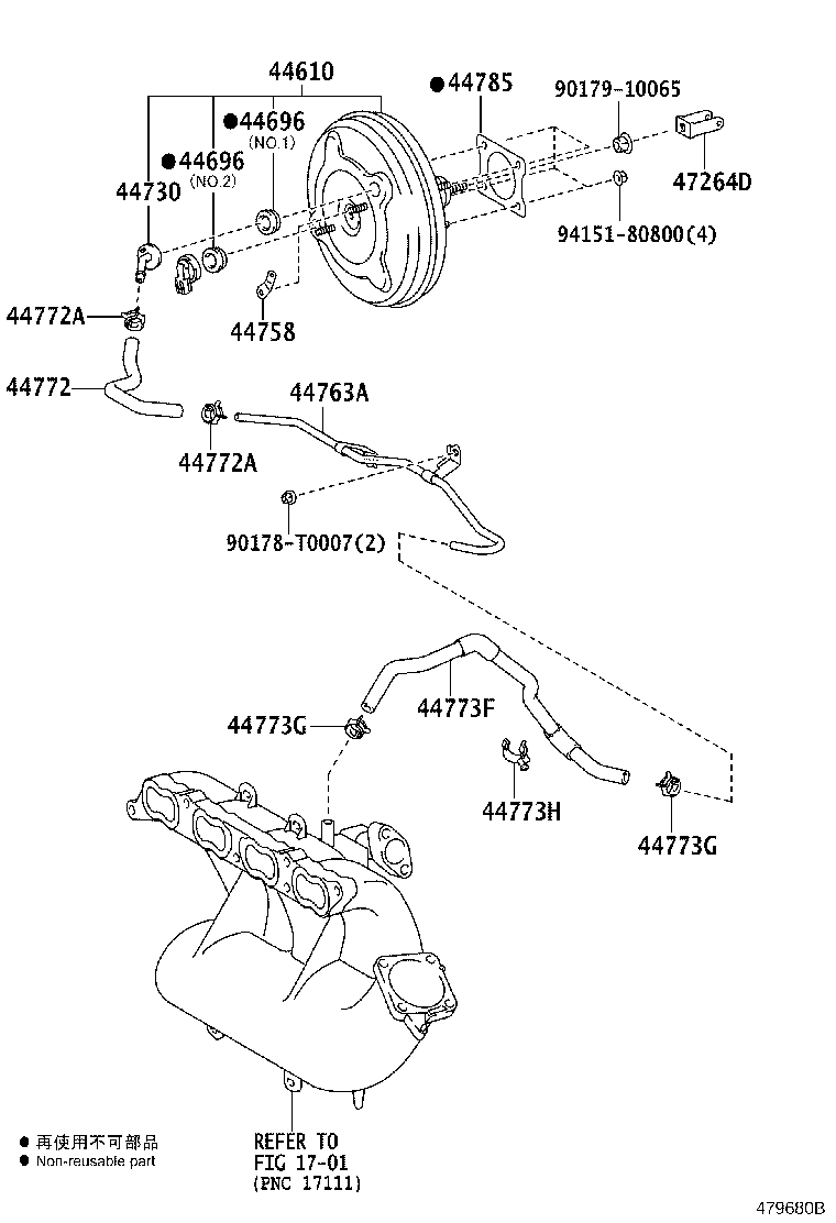 44774-06170 HOSE, UNION TO CONNECTOR TUBE product image