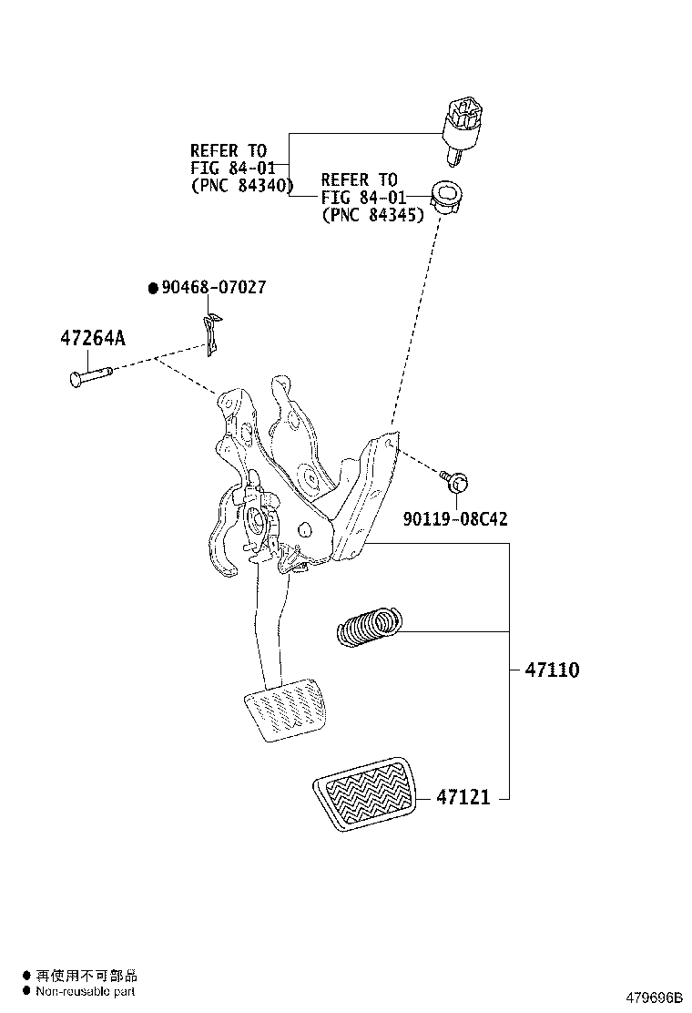 47110-58100 SUPPORT ASSY, BRAKE PEDAL product image