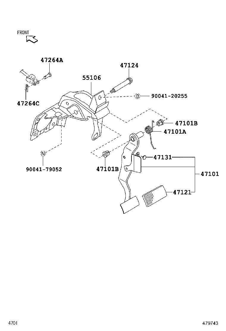 47110-BZ400 PEDAL SUB-ASSY, BRAKE product image