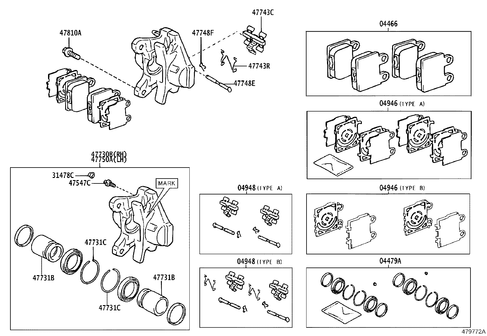 04479-53010 CYLINDER KIT, DISC BRAKE, REAR product image