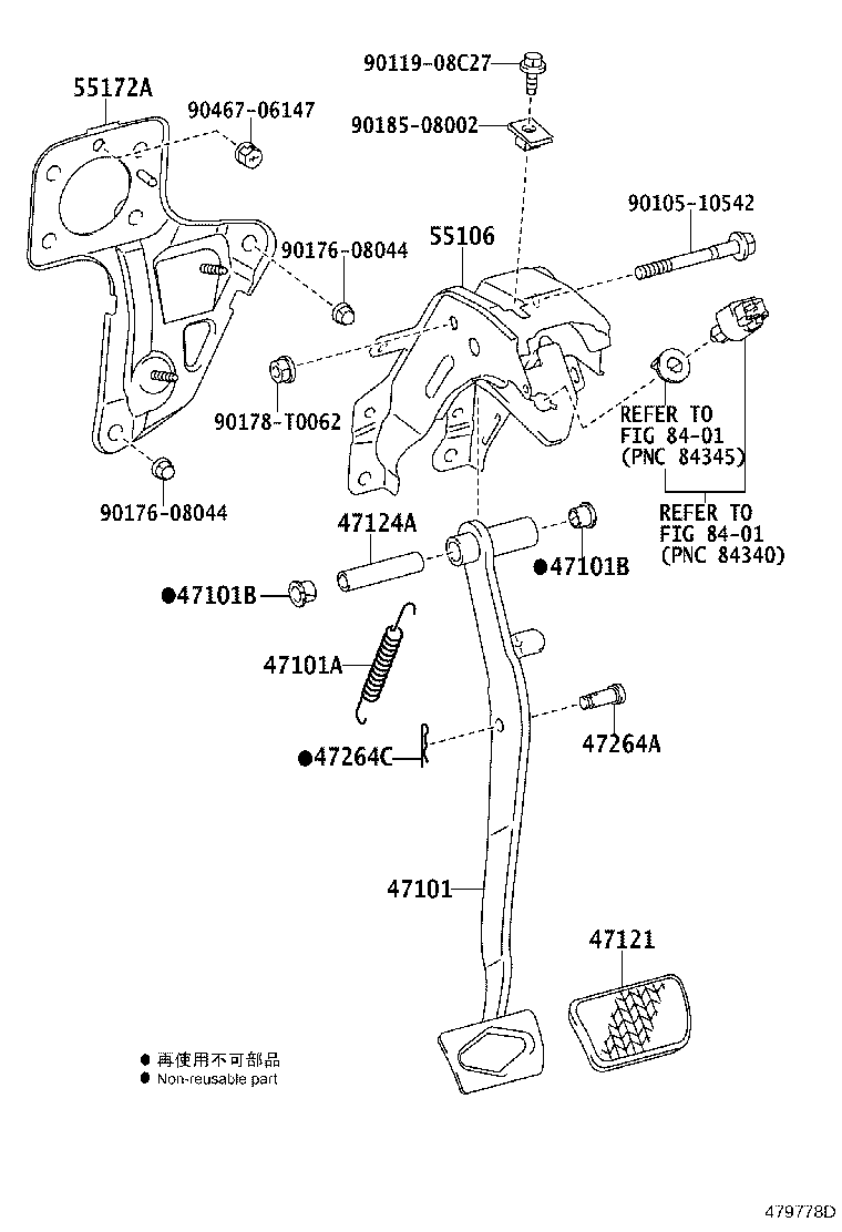 47101-KK030 PEDAL SUB-ASSY, BRAKE product image