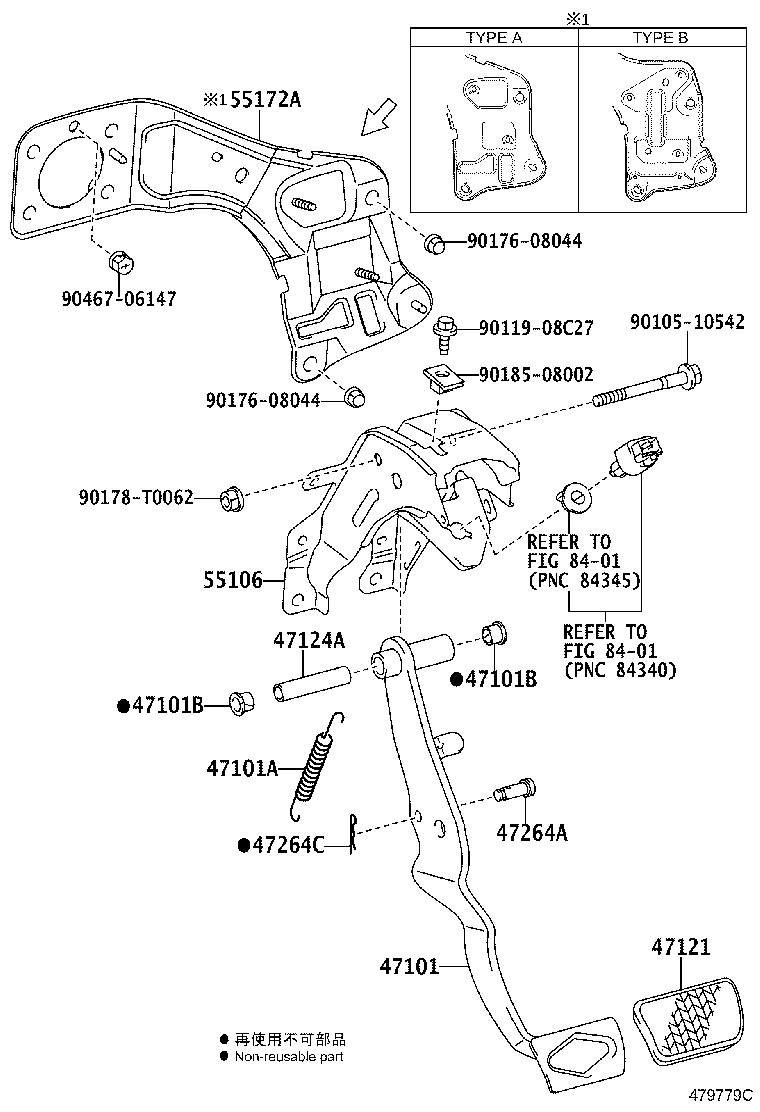 55172-KK030 BASE, BRAKE PEDAL SUPPORT product image