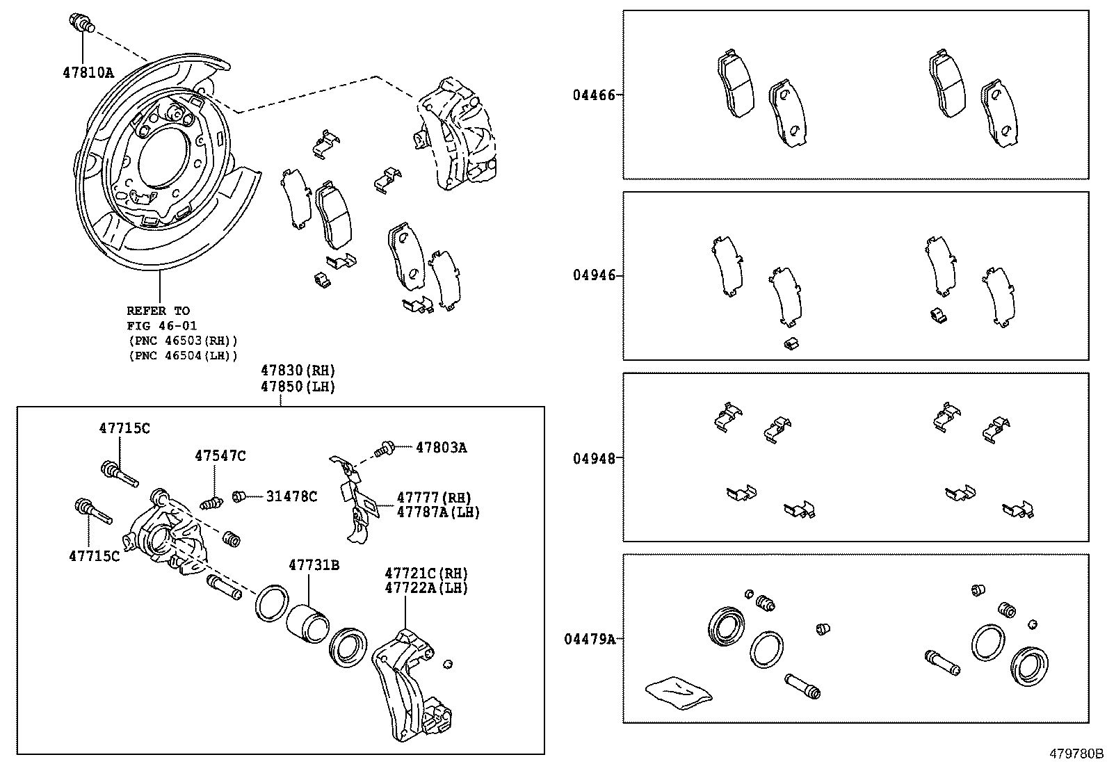 04479-0K030 CYLINDER KIT, DISC BRAKE, REAR product image