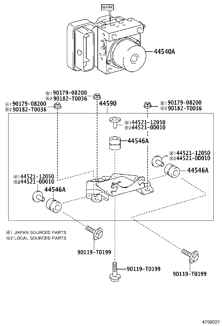 44590-0K220 BRACKET ASSY, BRAKE ACTUATOR product image
